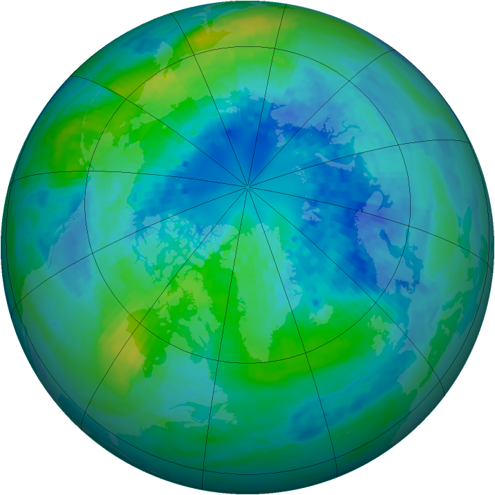 Arctic ozone map for 02 October 2004